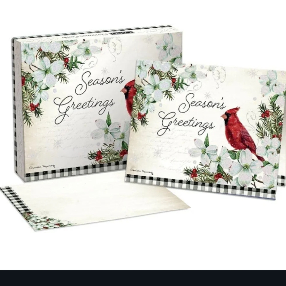 Season's Greetings, Boxed Christmas Cards, Set of 18  by Susan Winget for Lang